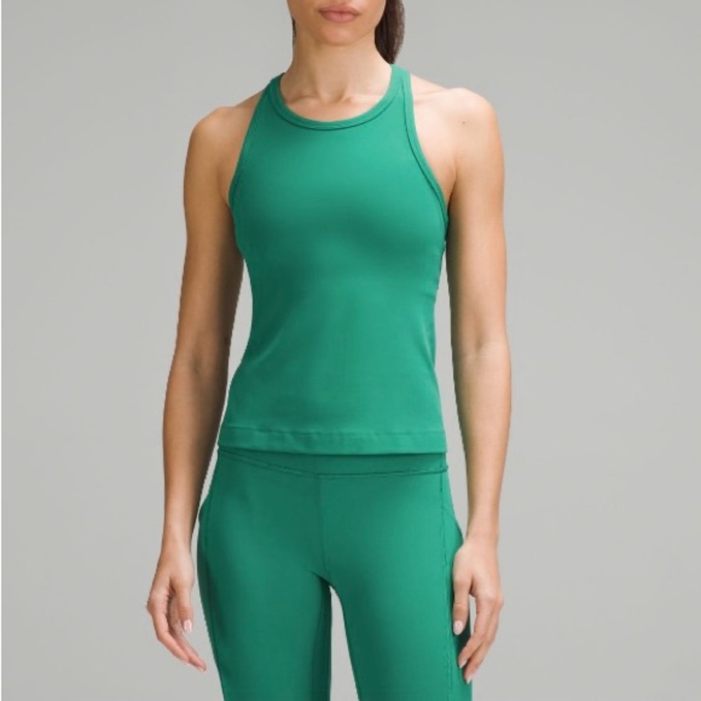 Lululemon Cascadia Green Align waist-length racer back tank top